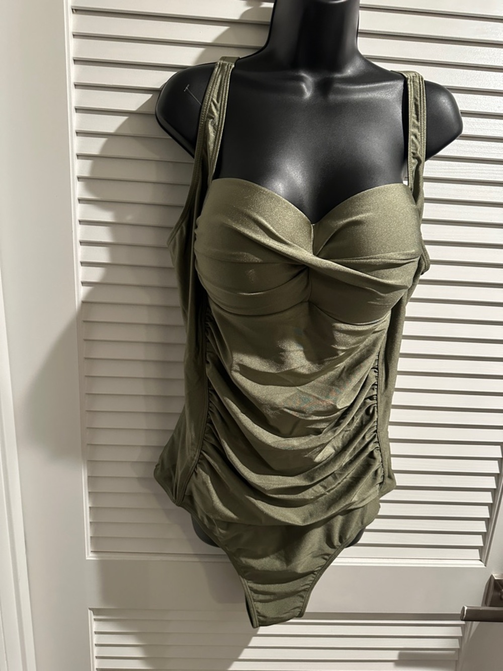 NWT Betsey Johnson 1 Piece Bandeau Seimsuit with Bra Front and ruching in front.